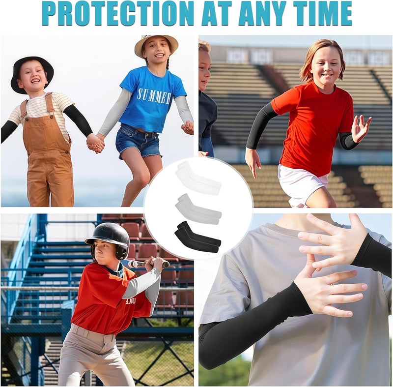Keeshibao Kids Volleyball Arm Sleeves 3 Pairs, Sports Sleeves UV Sun Protection, Youth Football Sleeves for Boys Girls - Image 4